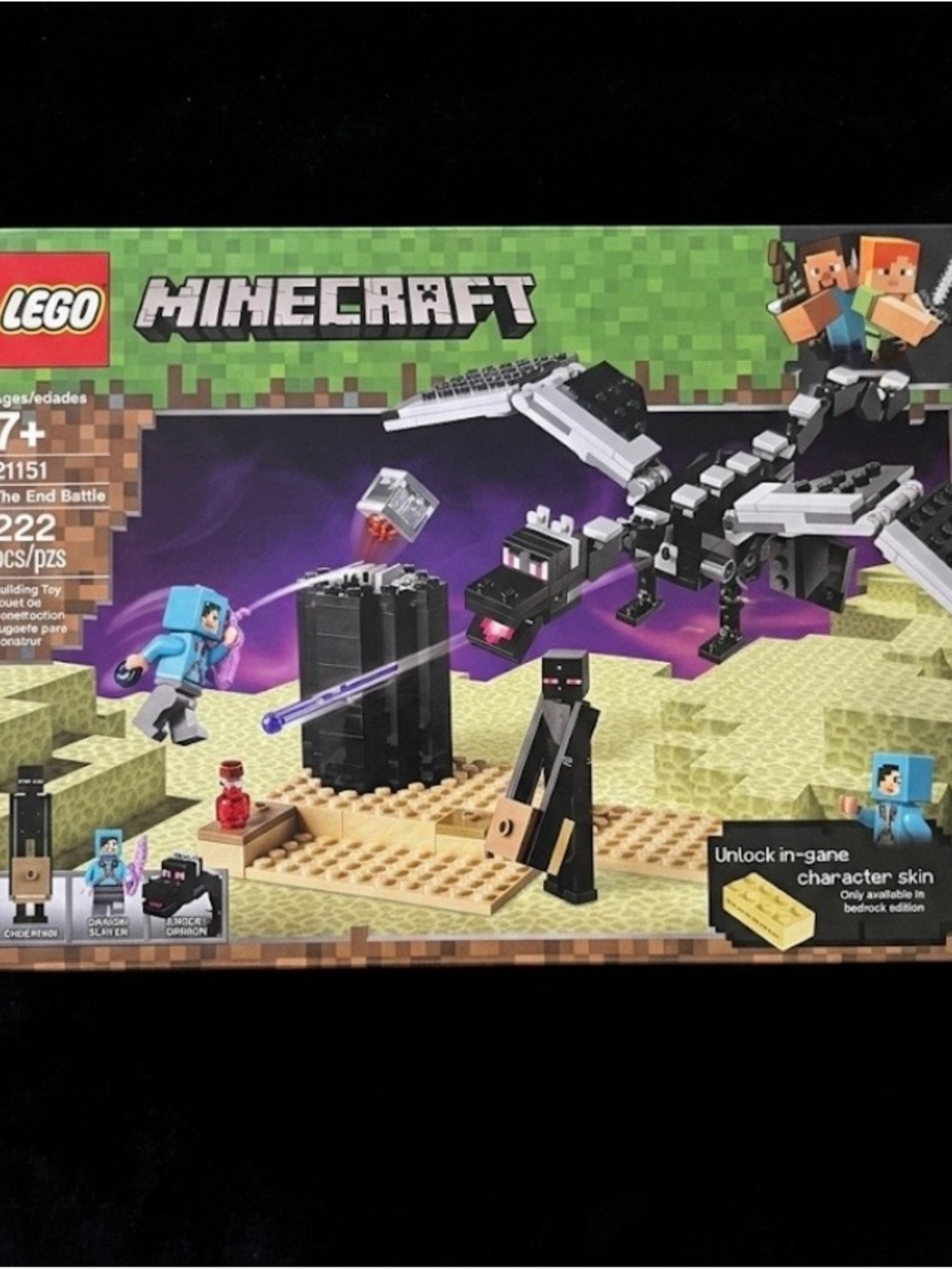 Lego Minecraft Black and Tan Ender Dragon Battle Set - Picture 2 of 2
